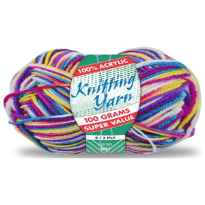 Yatsal Knitting Yarn 8 ply 100g Multicolour