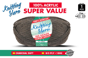 Yatsal Knitting Yarn 8 ply 100g Solid