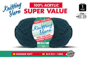 Yatsal Knitting Yarn 8 ply 100g Solid