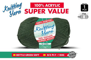 Yatsal Knitting Yarn 8 ply 100g Solid