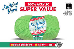 Yatsal Knitting Yarn 8 ply 100g Solid