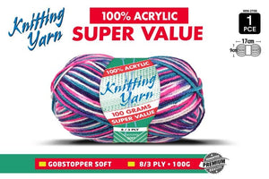 Yatsal Knitting Yarn 8 ply 100g Multicolour