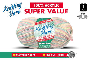 Yatsal Knitting Yarn 8 ply 100g Multicolour