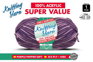 Yatsal Knitting Yarn 8 ply 100g Multicolour