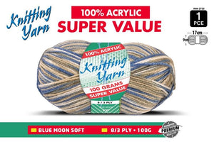 Yatsal Knitting Yarn 8 ply 100g Multicolour