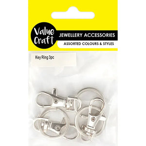 Keyring With Swivel Clasp Gold or Silver