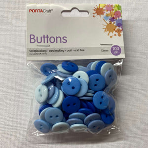 Buttons Plastic Round 13mm 100pk