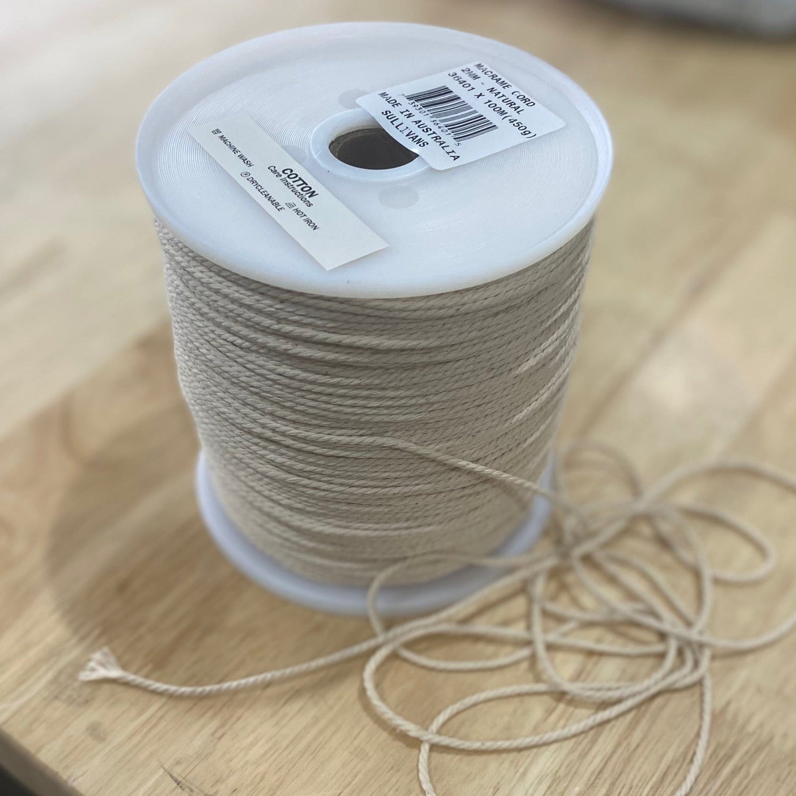Sullivans Cotton Macrame Cord 100m