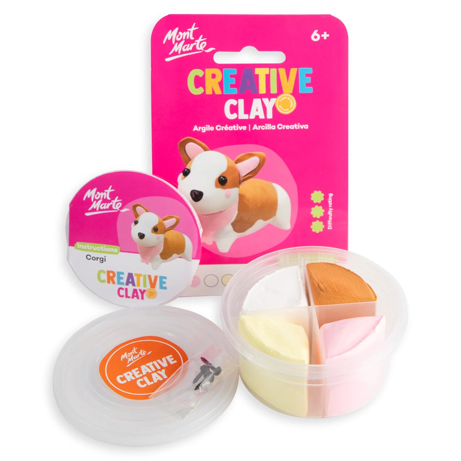 Mont-Marte-Make-Me-Creative-Clay-6-pc-Corgi-MMKC0324_V01-Content