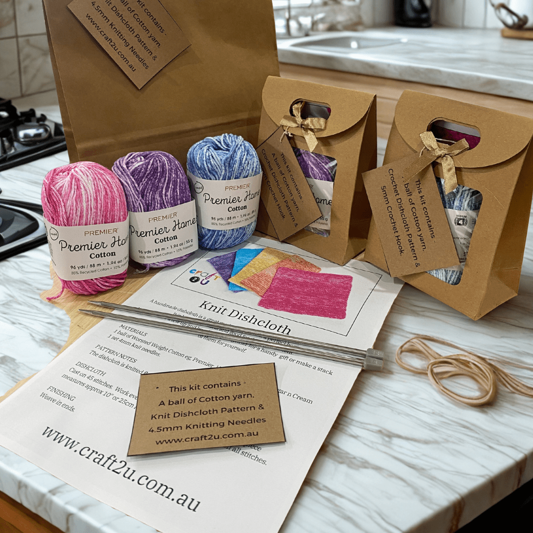 Knit or Crochet Dishcloth Kit