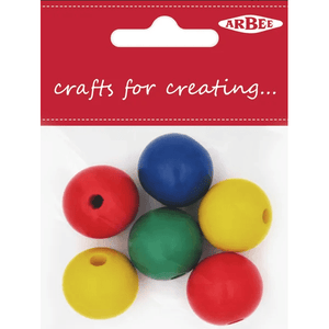 Coloured Wood Round Beads