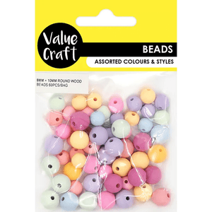 Pastel Round Wooden Beads