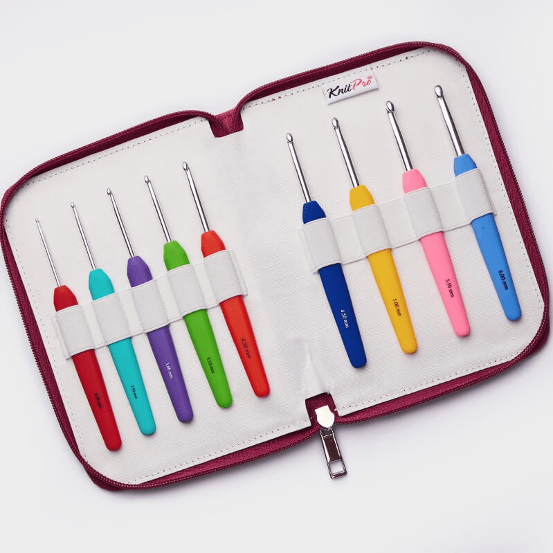 KnitPro Waves Aluminium Crochet Hooks Set in Case