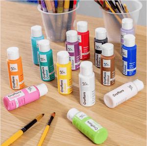 MM Crafters Colour Basic Set Metallic & Fluoro 14pc x 60ml