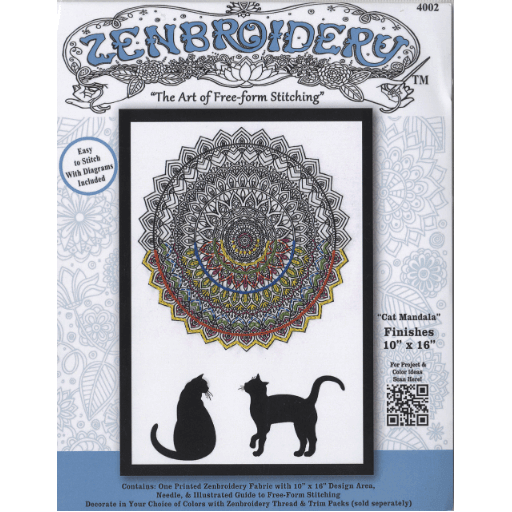 Zenbroidery Free Form Stitching Kit - Cat Mandala