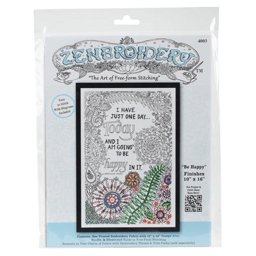 Zenbroidery Free Form Stitching Kit - Be Happy