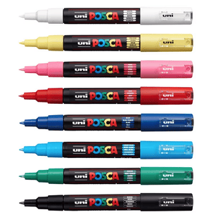 PC-1M 8 Assorted Colours Posca Pack