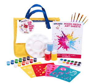 Smudgi Kids Travel Painting Set with Carry Bag 59pce