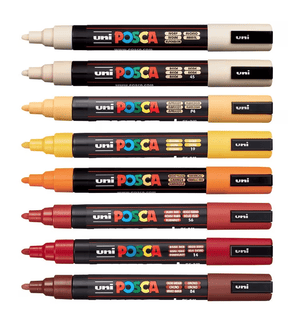 POSCA PC-5M 8pc Warm Colours