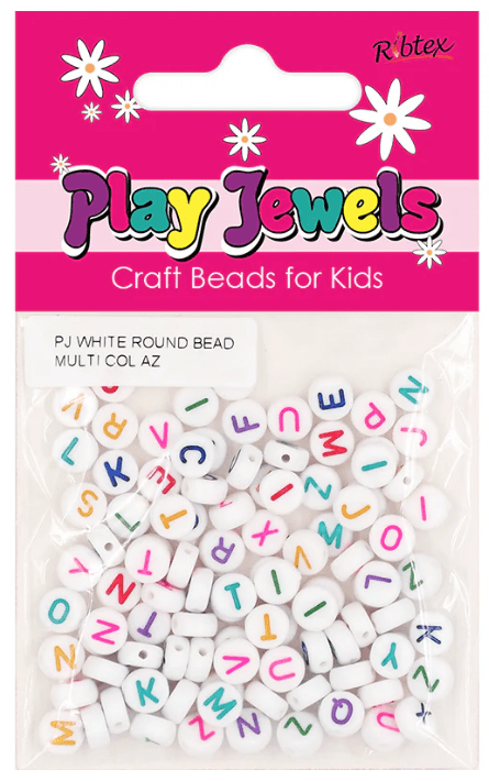 Round Alphabet Beads 7mm