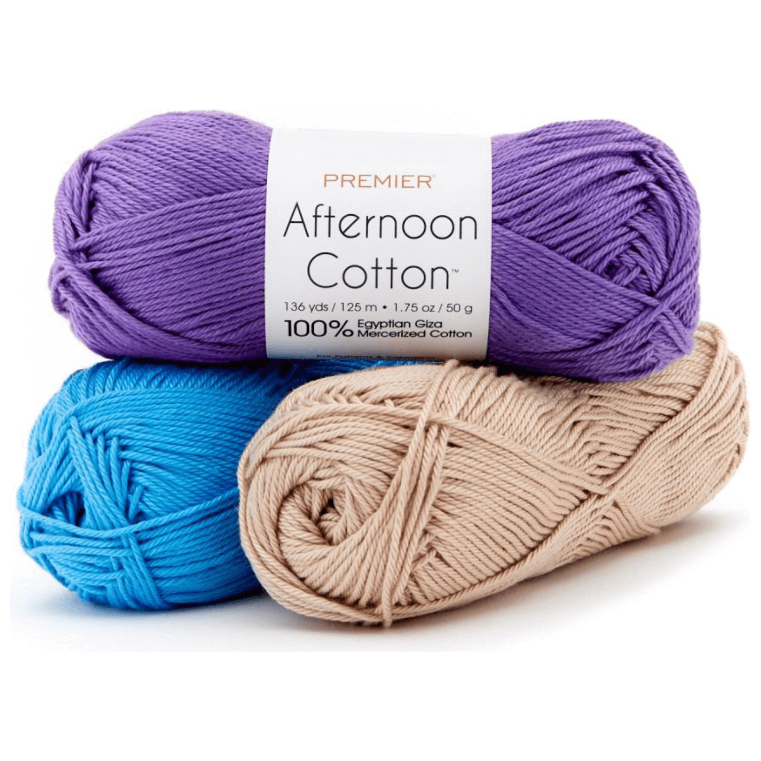 Premier Afternoon Cotton Yarn Sold As A Pack Of 3