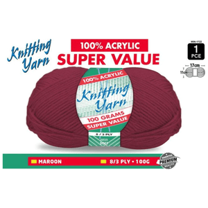 Yatsal Knitting Yarn 8 ply 100g Solid