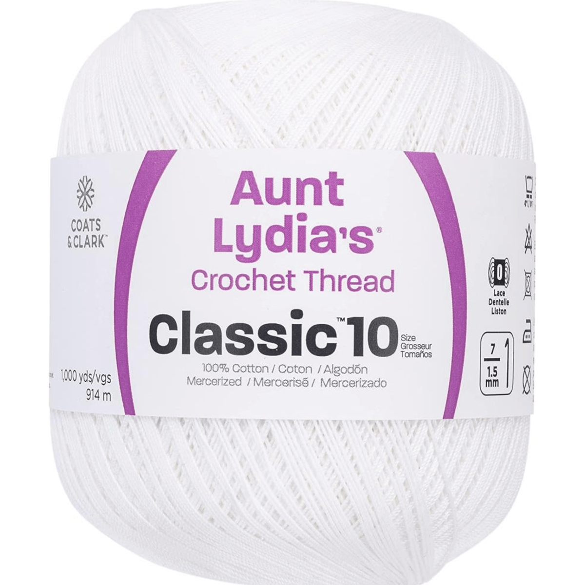 Aunt Lydia's Classic Crochet Thread Size 10 Value 1000 Yards