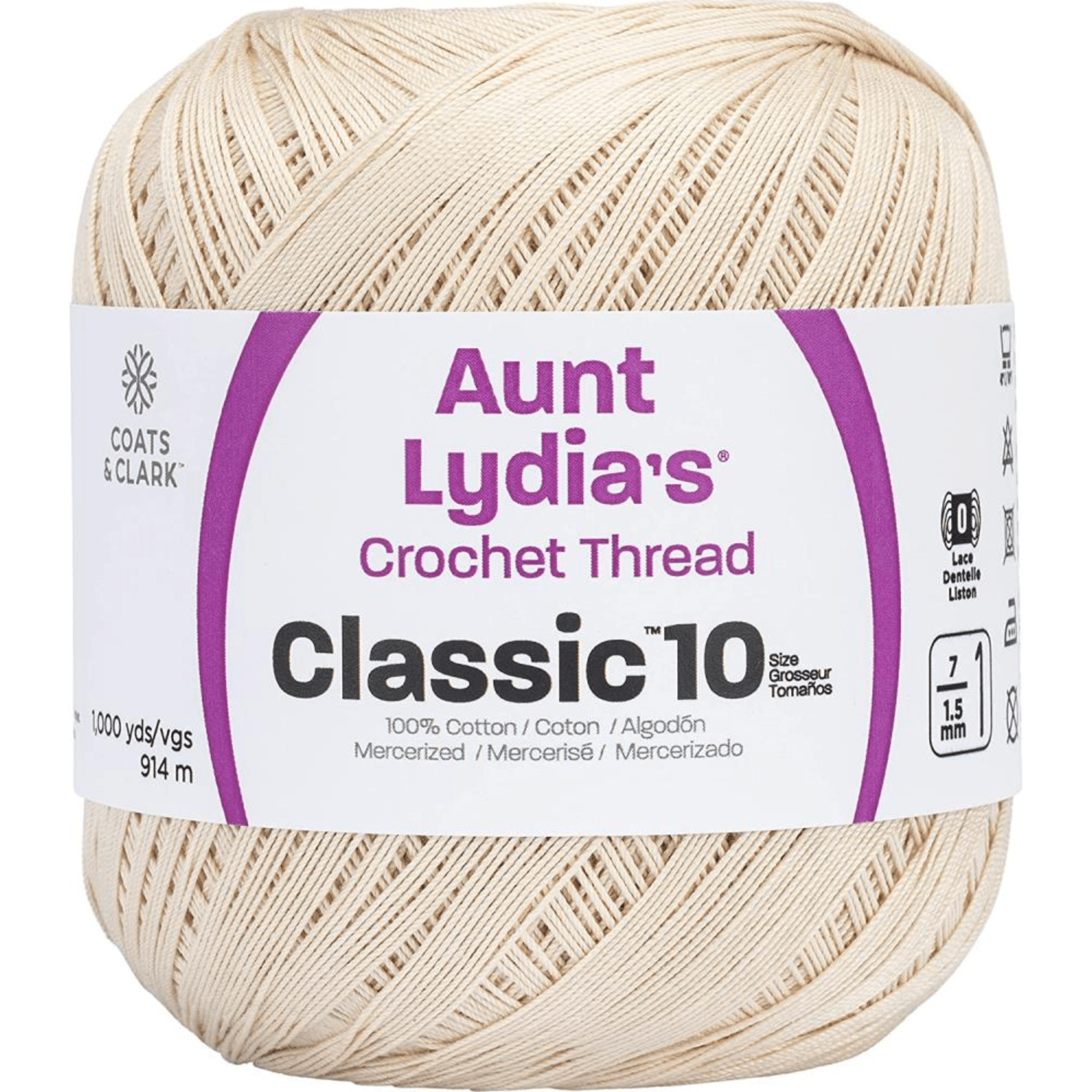 Aunt Lydia's Classic Crochet Thread Size 10 Value 1000 Yards