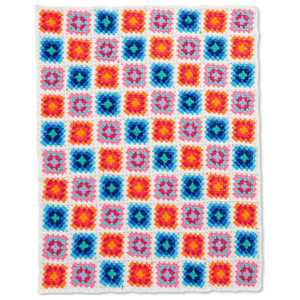 Red Heart Spectrum Dreams Crochet Granny Square Blanket Free Pattern