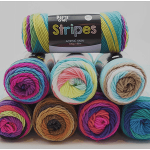 Portacraft Stripes Acrylic yarn 8ply 100g