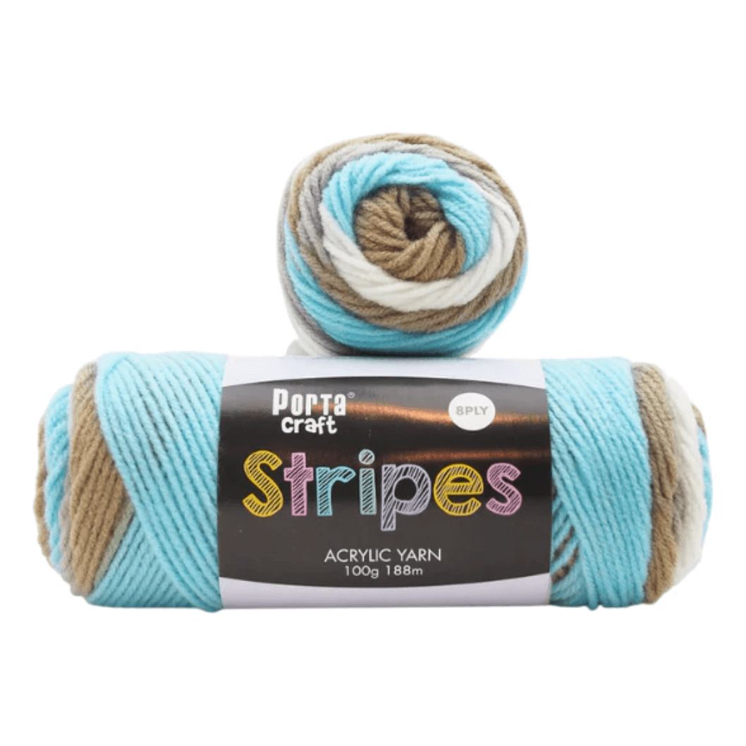 Portacraft Stripes Acrylic yarn 8ply 100g