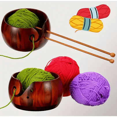 Wooden Knitting Yarn Bowl, Creative Knitting Tool