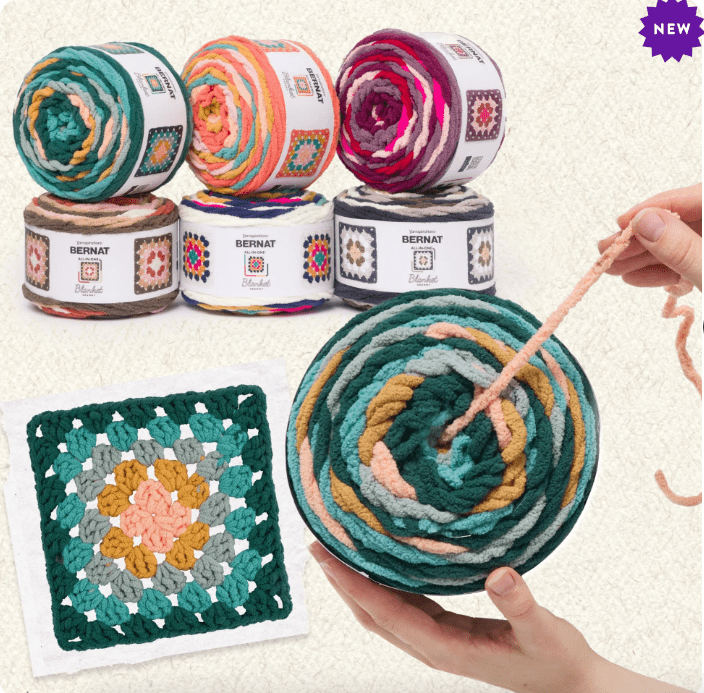 Bernat Blanket All In One Blanket Granny Square Yarn Sold As A 2 Pack