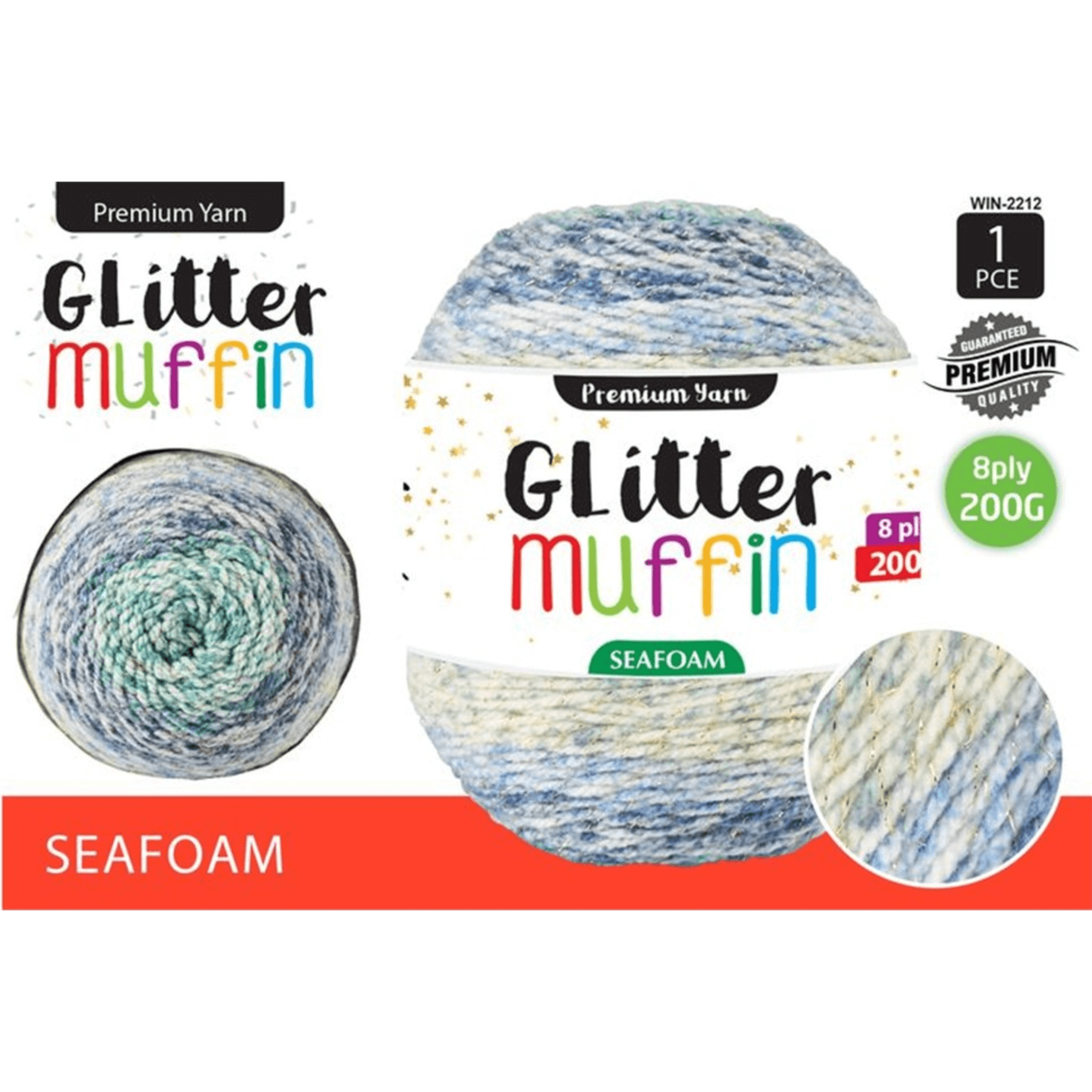 Yatsal Jumbo Muffin Glitter Cake Yarn 8Ply 200G