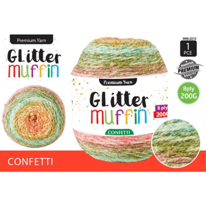 Yatsal Jumbo Muffin Glitter Cake Yarn 8Ply 200G