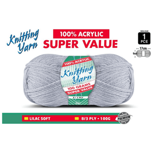 Yatsal Knitting Yarn 8 ply 100g Solid