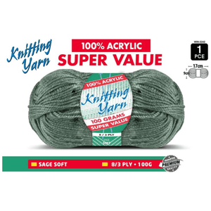 Yatsal Knitting Yarn 8 ply 100g Solid (BULK 10 PACK)