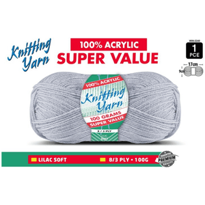 Yatsal Knitting Yarn 8 ply 100g Solid (BULK 10 PACK)