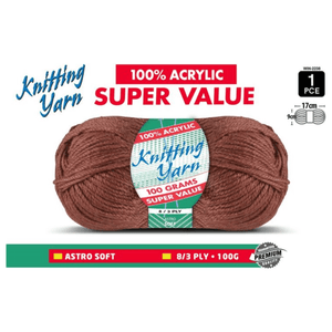 Yatsal Knitting Yarn 8 ply 100g Solid (BULK 10 PACK)