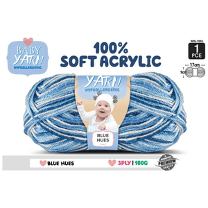 Baby Yarn (Hypoallergenic)100% Soft Acrylic 3ply 100g