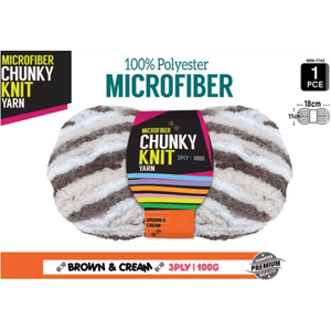 Microfibre Chunky Knit Yarn 3ply 100g