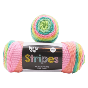 Portacraft Stripes Acrylic yarn 8ply 100g