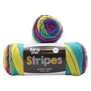 Portacraft Stripes Acrylic yarn 8ply 100g