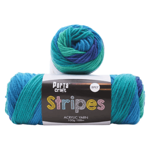 Portacraft Stripes Acrylic yarn 8ply 100g