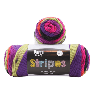 Portacraft Stripes Acrylic yarn 8ply 100g