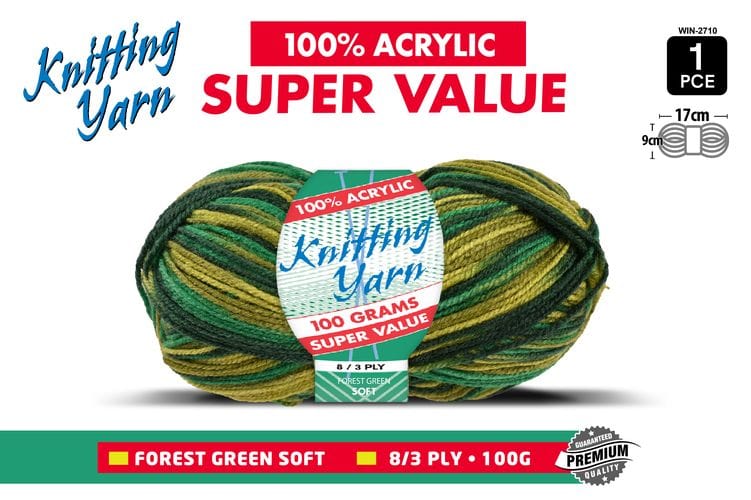 Yatsal Knitting Yarn 8 ply 100g Multicolour