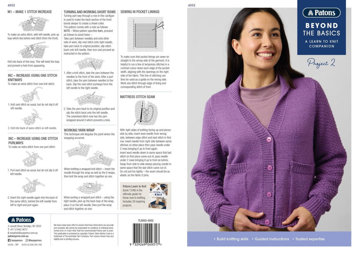 Beyond the Basics: Project 2 Knit Cardigan 4001