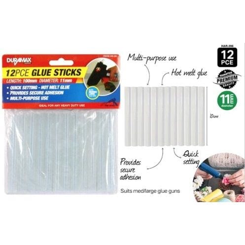 12pce Glue Stick 100mm Clear (Large Gun)