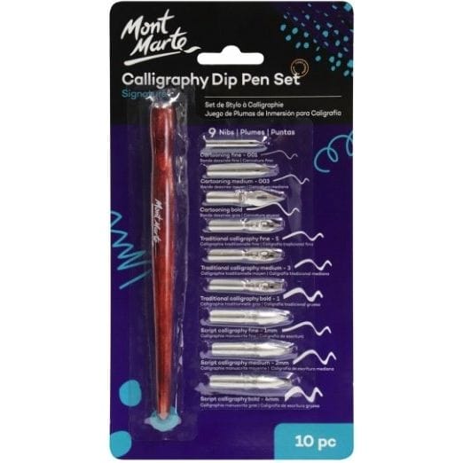 9 Nib 10 piece Calligraphy Dip Pen Set