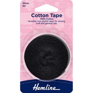 Cotton Tape Black or White (various widths)